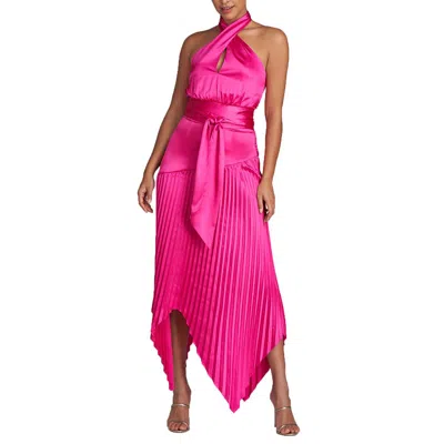 Amur Womens Asymmetric Recycled Polyester Halter Dress In Multi