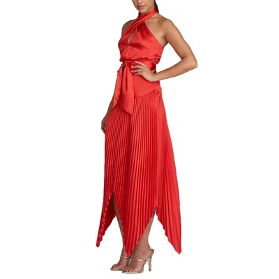 Amur Womens Asymmetric Recycled Polyester Halter Dress In Pink | ModeSens