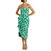 Amur Womens Gathered Organic Cotton Midi Dress In Multi