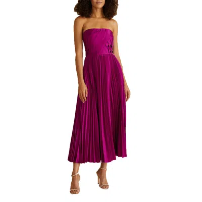 Amur Womens Pleated Recycled Polyester Midi Dress In Multi