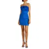 Amur Womens Pleated Recycled Polyester Mini Dress In Deep Oceans