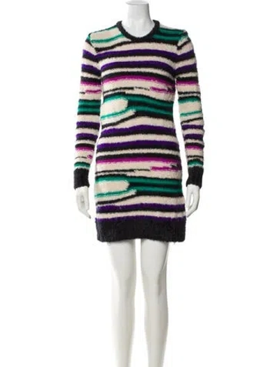 Pre-owned Amur Wool Mini Dress In Multi