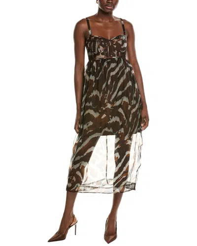 Amur Zarina Bustier Silk Maxi Dress In Multi