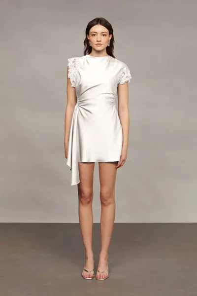 Amur Zina Ruched Mini Dress In Ivory In White