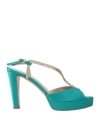 Amuri Woman Sandals Turquoise Size 8 Textile Fibers In Blue