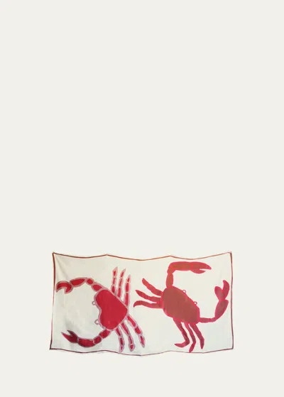 Amuse La Bouche Crabs Linen Tablecloth In Multi