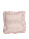 Amuse La Bouche Striped Ruffled Cushion Cover (45x45cm) In Pink