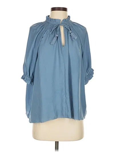 Pre-owned Amuse Society 3/4 Sleeve Blouse In Blue