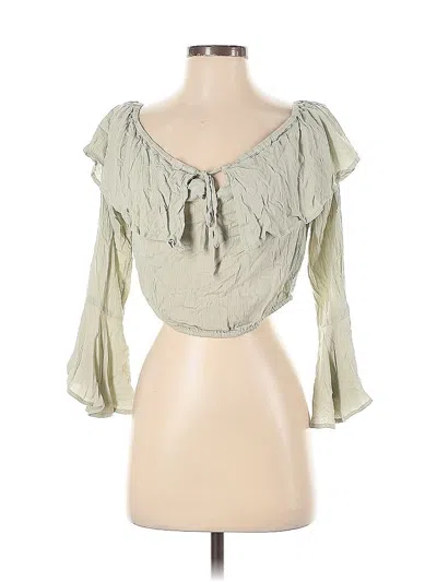 Pre-owned Amuse Society 3/4 Sleeve Blouse In Green