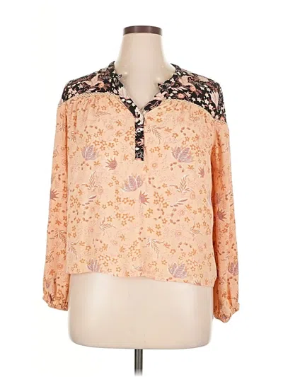 Pre-owned Amuse Society 3/4 Sleeve Blouse In Orange