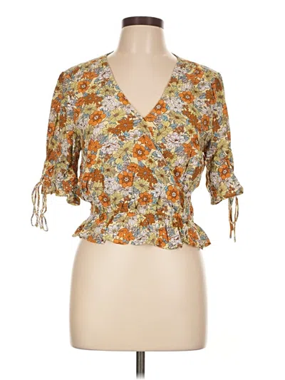 Pre-owned Amuse Society 3/4 Sleeve Blouse In Orange