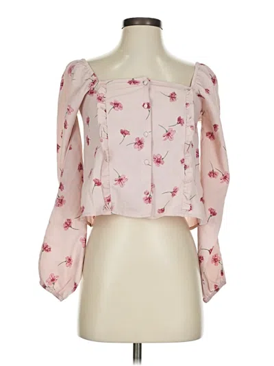 Pre-owned Amuse Society 3/4 Sleeve Blouse In Pink