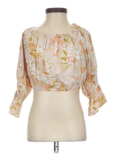 Pre-owned Amuse Society 3/4 Sleeve Blouse In Pink