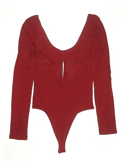 Pre-owned Amuse Society Bodysuit In Burgundy