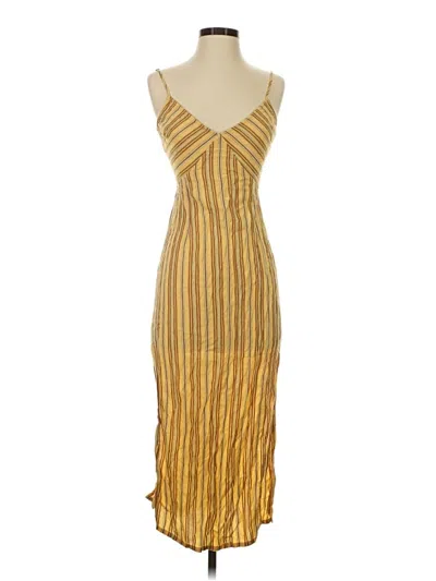 Pre-owned Amuse Society Cocktail Dress In Gold