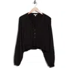 Amuse Society It's Showtime Knit Button-up Shirt In Black