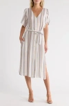 Amuse Society Last Dance Stripe Woven Shirtdress In Multi
