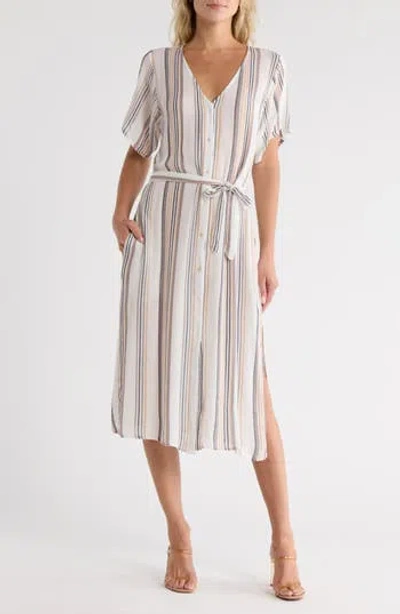 Amuse Society Last Dance Stripe Woven Shirtdress In Multi