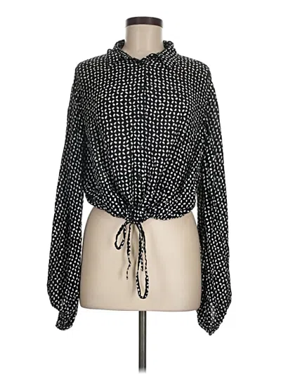 Pre-owned Amuse Society Long Sleeve Blouse In Black