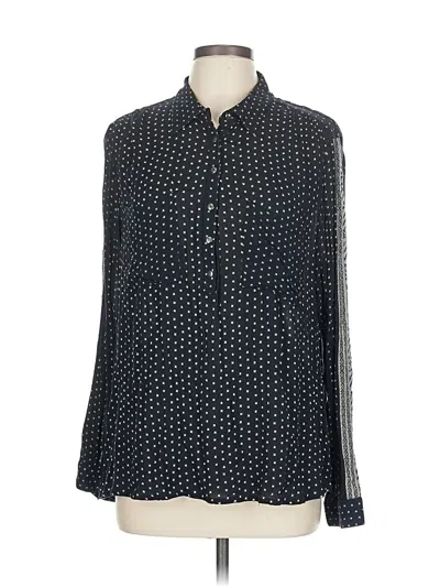 Pre-owned Amuse Society Long Sleeve Blouse In Black