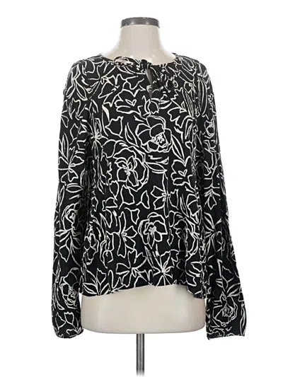 Pre-owned Amuse Society Long Sleeve Blouse In Black
