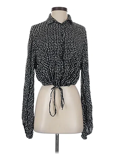 Pre-owned Amuse Society Long Sleeve Blouse In Black