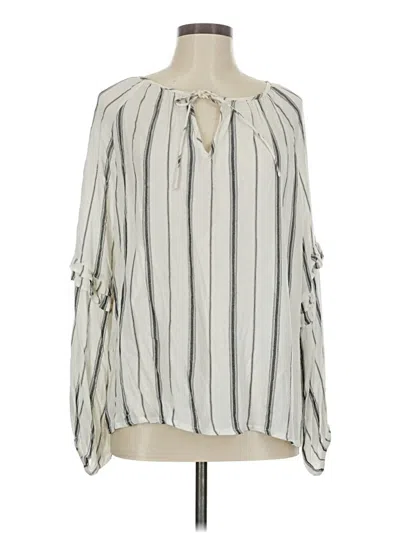 Pre-owned Amuse Society Long Sleeve Blouse In Gray