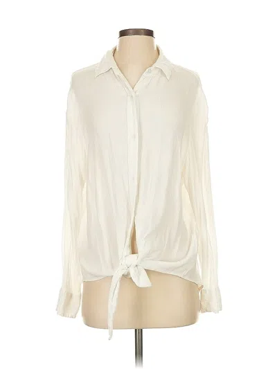 Pre-owned Amuse Society Long Sleeve Blouse In White