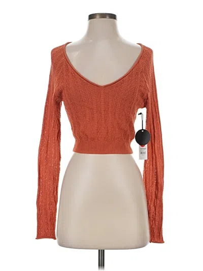 Pre-owned Amuse Society Long Sleeve T-shirt In Orange