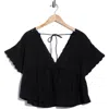 Amuse Society Lover's Lane Woven Top In Black