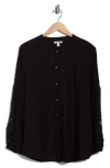 Amuse Society Mozambique Long Sleeve Woven Button-up Dress In Black