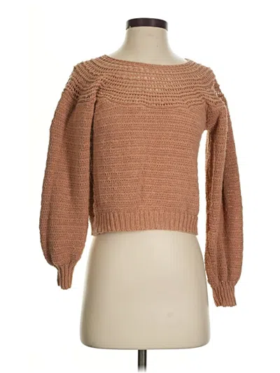 Pre-owned Amuse Society Pullover Sweater In Brown