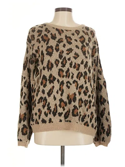 Pre-owned Amuse Society Pullover Sweater In Tan