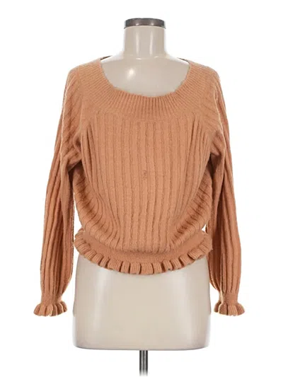 Pre-owned Amuse Society Pullover Sweater In Tan