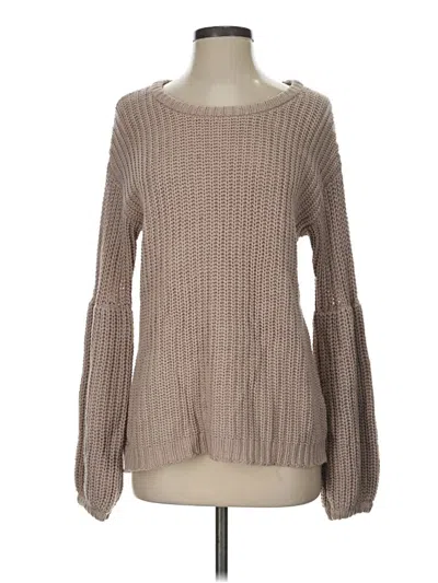 Pre-owned Amuse Society Pullover Sweater In Tan