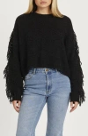 Amuse Society Rodeo Days Crop Sweater In Black