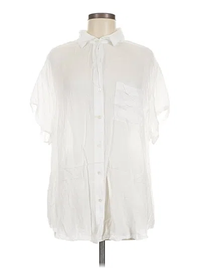 Pre-owned Amuse Society Short Sleeve Blouse In Ivory