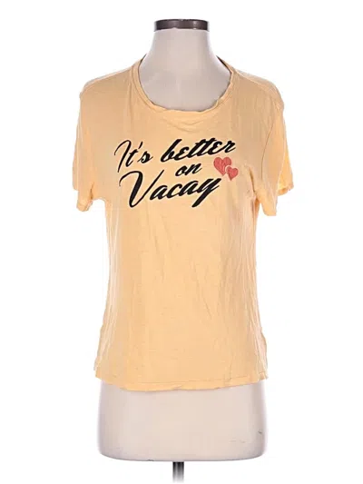 Pre-owned Amuse Society Short Sleeve T-shirt In Yellow