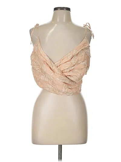 Pre-owned Amuse Society Sleeveless Blouse In Tan