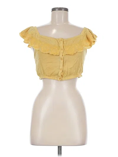 Pre-owned Amuse Society Sleeveless Blouse In Yellow