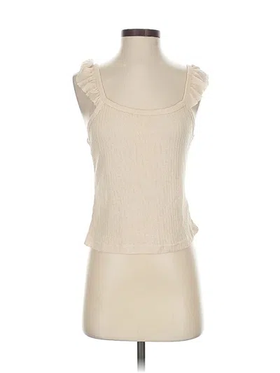 Pre-owned Amuse Society Sleeveless Top Ivory Sweetheart Neckline Tops In White