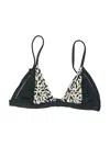Amuse Society Swimsuit Top Black Print Pattern Swimwear In Black