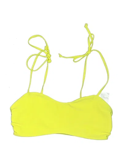 Pre-owned Amuse Society Swimsuit Top Yellow Solid Pattern Swimwear
