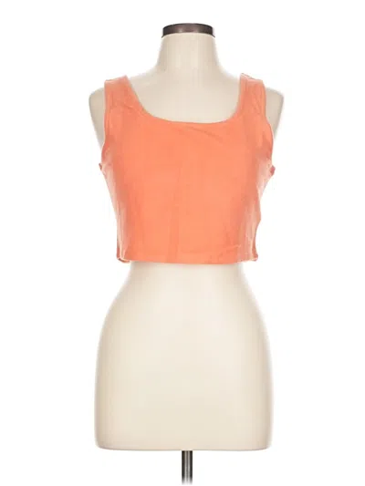 Pre-owned Amuse Society Tank Top Orange Square Neckline Tops