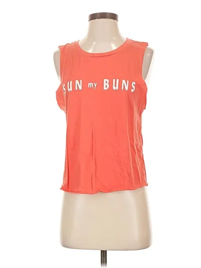 Pre-owned Amuse Society Tank Top Orange Strapless Neckline Tops