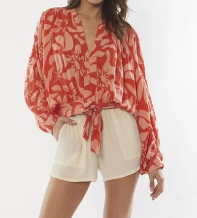 Amuse Society Ticker To Paradise Top In Tangerine In Orange