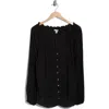 Amuse Society Too Good Long Sleeve Woven Button-up Shirt In Black