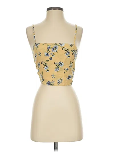 Pre-owned Amuse Society Tube Top Yellow Strapless Neckline Tops