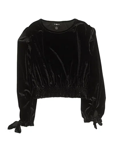 Pre-owned Amy Byer Kids' Long Sleeve Blouse In Black