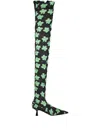 Amy Crookes 50mm Floral-print Boots In Black